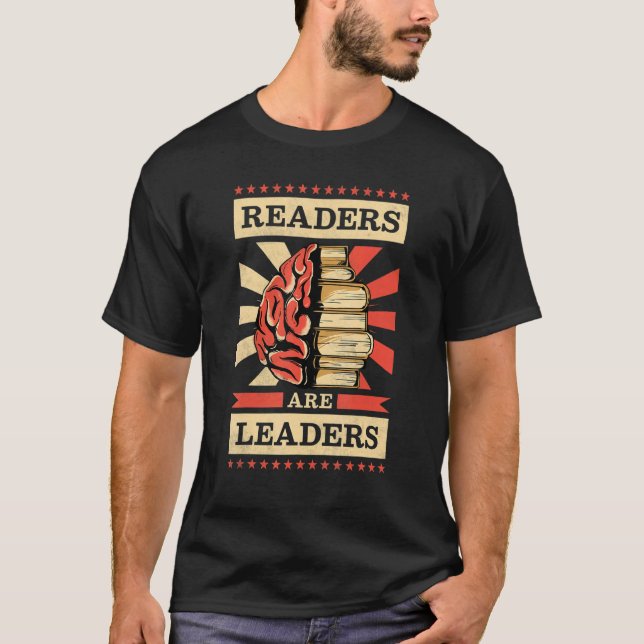 T-shirt Lecteurs sont leaders  Bibliophile (Devant)