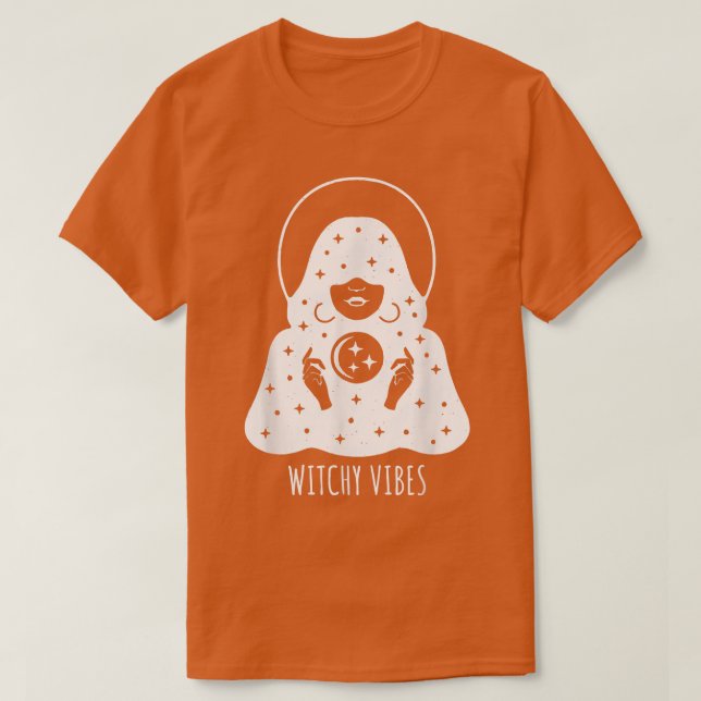 T-shirt Lectrice de Tarot Vibes Sorcière Halloween Spooky  (Design devant)