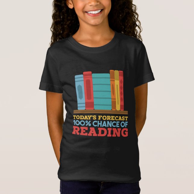 T-Shirt Lecture - 100% Chance de lecture livre drôle (Devant)