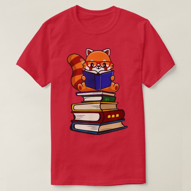T-shirt Lecture amusante du panda rouge1 (Design devant)