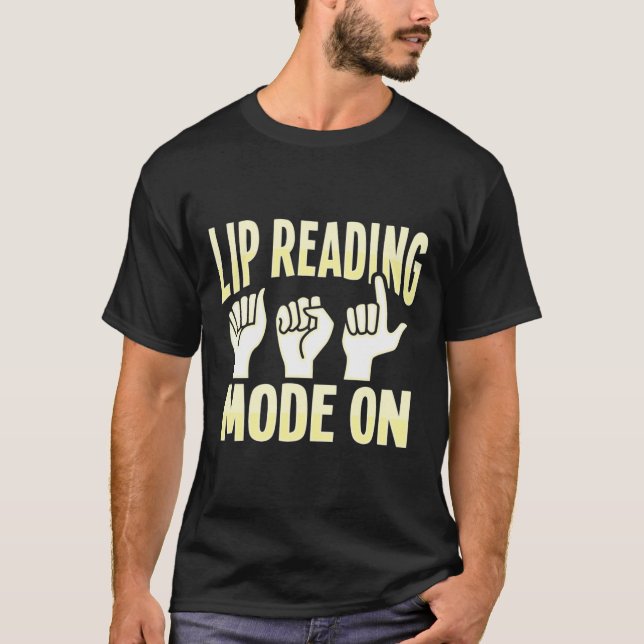 T-shirt Lecture Asl Gesture Main Sourde Perte d'ouïe Adjud (Devant)