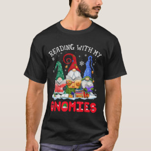T-shirt Lecture avec mes gnomes de Noël Gnomes drôles lisa