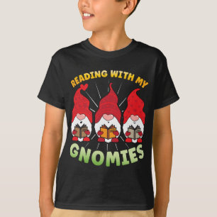 T-shirt Lecture Avec Mes Gnomes Drôle Gnome Livre Lecture 