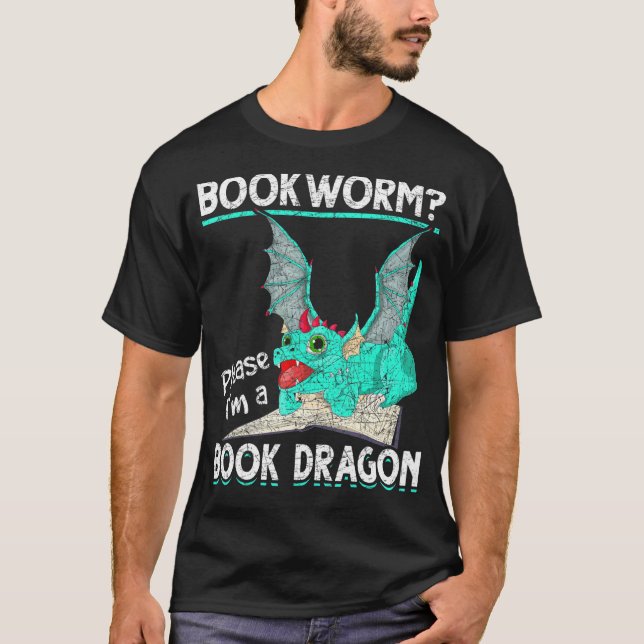 T-shirt Lecture Bookworm Im A Book Dragon Book Dragon (Devant)