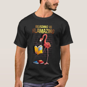 T-shirt Lecture cool Est Flamazazer Lecteur Flamant rose