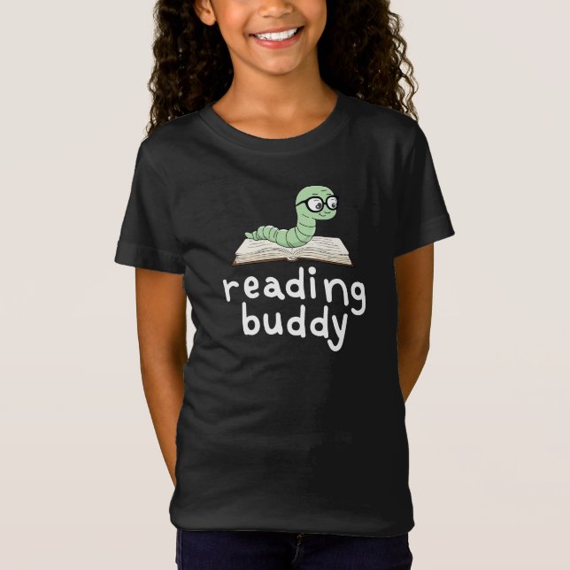T-Shirt Lecture de Buddy Cute Bookwort avec livre (Devant)