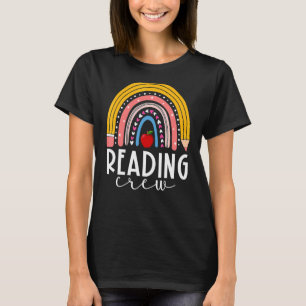 T-shirt Lecture de l'équipage Arc-en-ciel livre livre ver