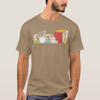 T-shirt Lecture de livre et de thé rétro
