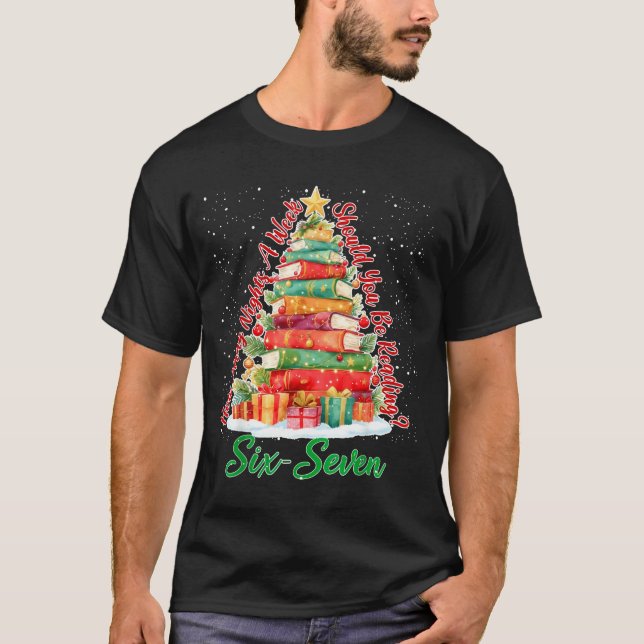 T-shirt Lecture de Noël 67 Six Sept Mème Enseignant Livre  (Devant)