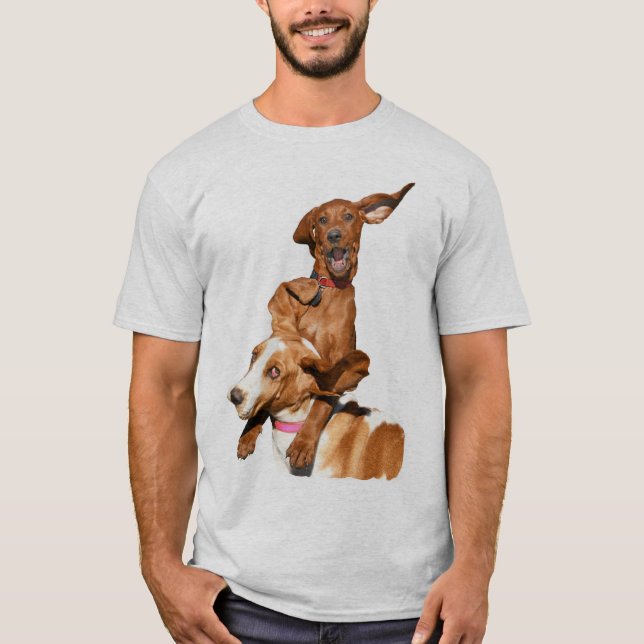 T-shirt Lecture de Redbone Coonhound & Basset Hound (Devant)
