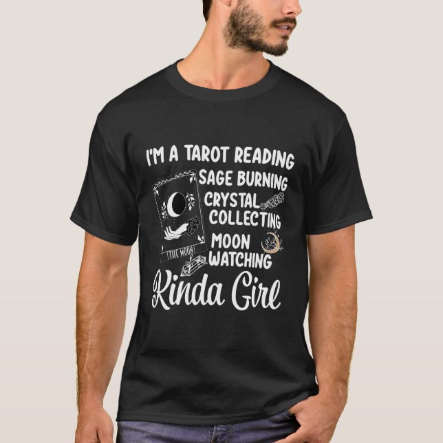 T-shirt Lecture de Tarot Phases Lune Sage Cristal Brûler M (Devant)