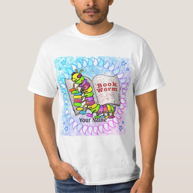 T-shirt Lecture de ver de livre (Devant)
