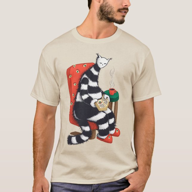 T-shirt Lecture du livre de chat Lover (Devant)