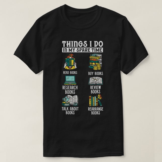 T-shirt Lecture du livre Lecture livres Livres temps libre (Design devant)