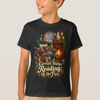 T-shirt Lecture du Statut Actuel au Coin du Feu Hiver