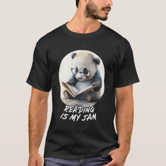 T-shirt Lecture Est Mon Jam Panda Aquarelle Lire Un Livre