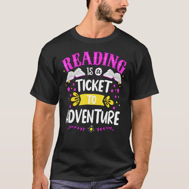 T-shirt Lecture Est Un Billet Pour Avancer Retour À L'Écol (Devant)