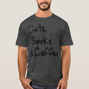 T-shirt Lecture mignonne Dame Avec Chats, livres & CaféBoo