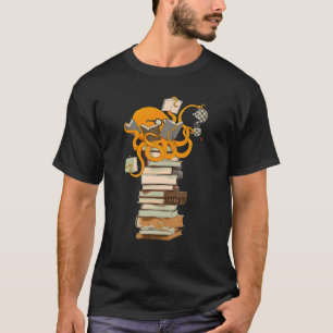 T-shirt Lecture Octopus, Thé, Café Et Livres