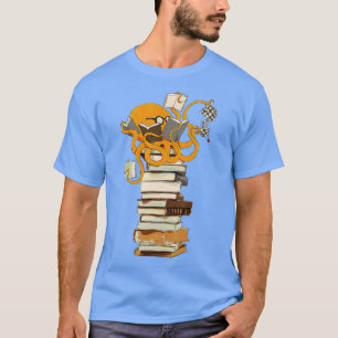T-shirt Lecture Octopus thé café et livres cadeau