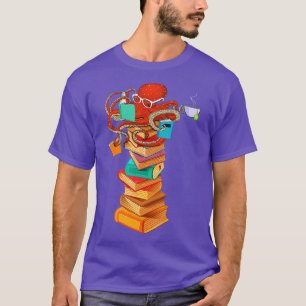 T-shirt Lecture Octopus Thé Café Livre Lover Bookworm Rea