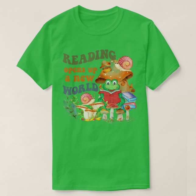 T-shirt Lecture Ouvre Un Nouveau Monde Lover Librarian (Design devant)