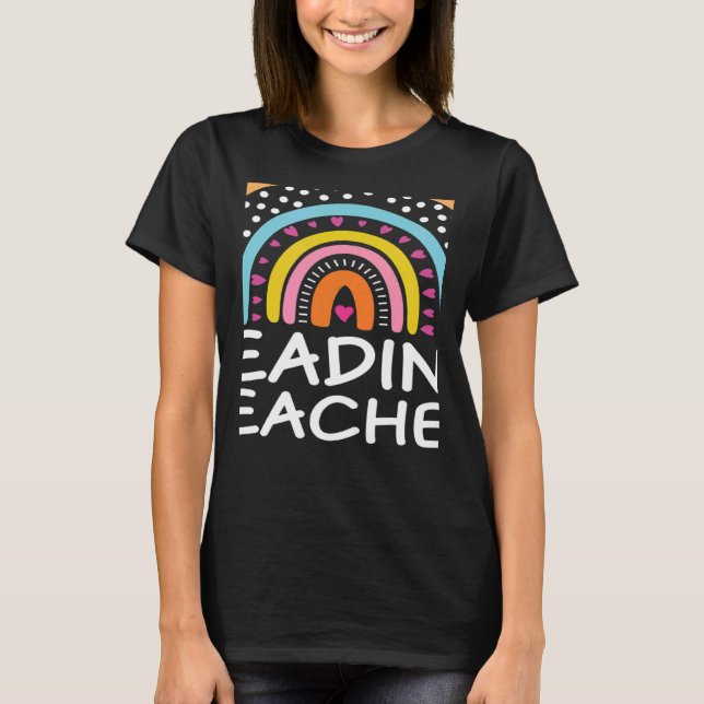 T-shirt Lecture Professeur Boho Rainbow Retour À L'École A (Devant)