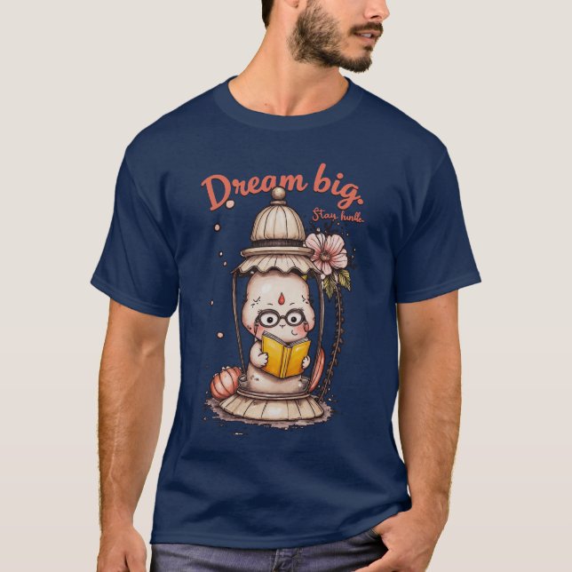 T-shirt Lecture Whimsical Bouddha Lantern Design (Devant)