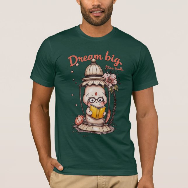 T-shirt Lecture Whimsical Bouddha Lantern Design (Devant)