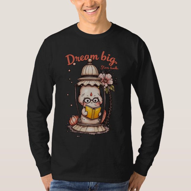 T-shirt Lecture Whimsical Bouddha Lantern Design (Devant)
