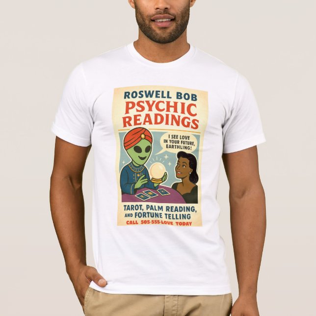 T-shirt Lectures psychiques Brunette Woman Roswell Aliens (Devant)