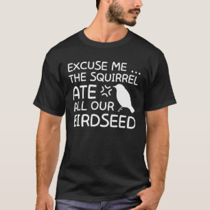 T-shirt L'écureuil d'amant d'oiseaux d'écureuils a mang