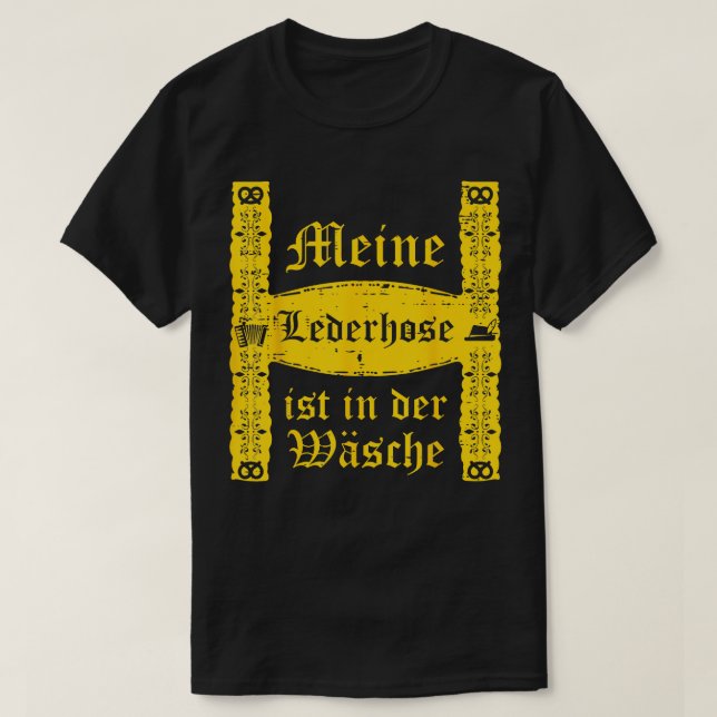 T-shirt Lederhose Dans Wasche Oktoberfest Allemand Costume (Design devant)