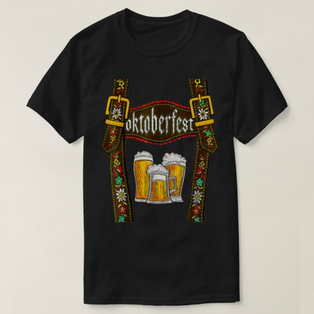 T-shirt Lederhosen Suspendants Oktoberfest Bavarian Munich (Design devant)