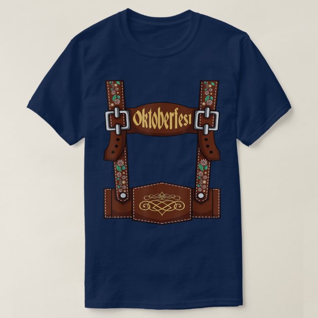 T-shirt Lederhosen Suspendants Oktoberfest Bavarian Munich (Design devant)