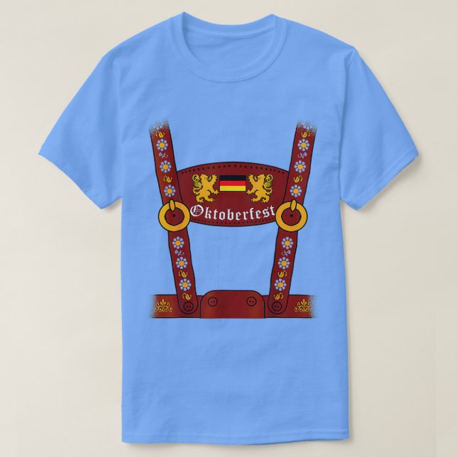 T-shirt Lederhosen Suspendre Oktoberfest Halloween Bavari (Design devant)