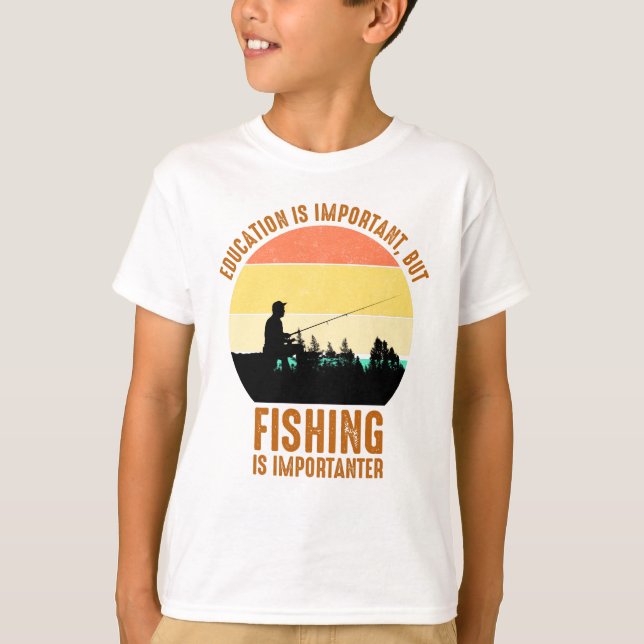 T-shirt L'Éducation Est Importante, Mais La Pêche Est Impo (Devant)