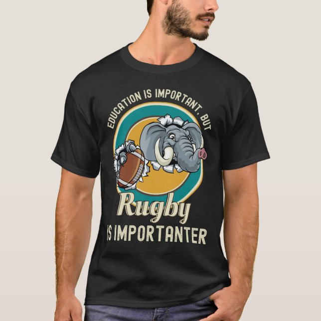 T-shirt L'Éducation Est Importante, Mais Le Rugby Est Impo (Devant)