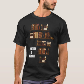 T-shirt L'éducation est la liberté Éducateur noir inspiran
