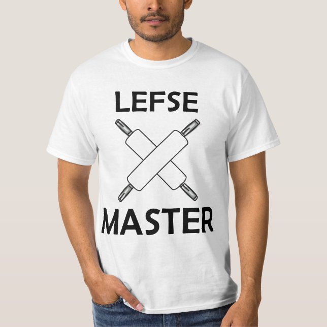T-shirt Lefse Master Crossed Rolling Pin Funny Norwegian F (Devant)