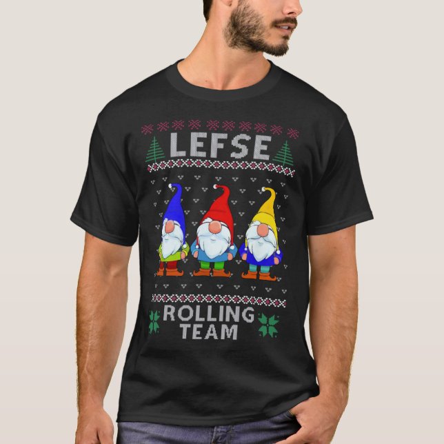 T-shirt Lefse Rolling Team God Jul Gnome Christmas Xmas (Devant)