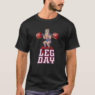 T-shirt Leg Day Llama Poids Lifting Squat Gym entraînemen