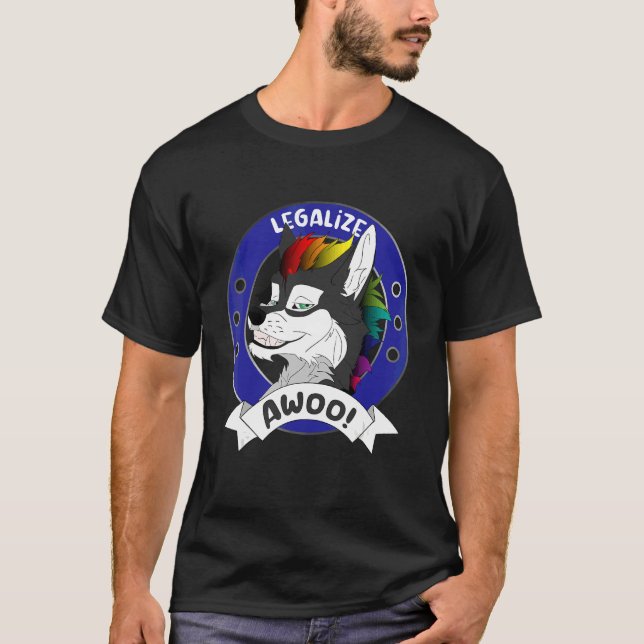 T-shirt Légaliser Awoo Gay pride Furry Fandom Fursuite Co (Devant)