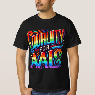 T-shirt L'égalité pour tous. Design de typographie multico