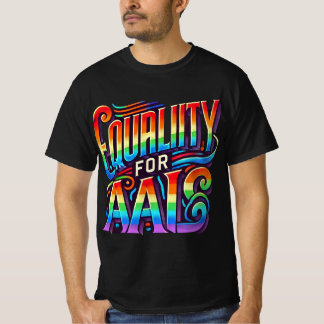 T-shirt L'égalité pour tous. Design de typographie multico