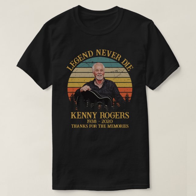 T-shirt Legend Never Die Kenny Rogers Retro Merci Pour (Design devant)