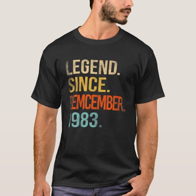T-shirt Legend Since December 1983 38Th Birthday 38 Year O (Devant)