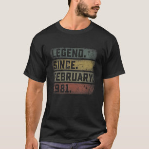 T-shirt Legend Since February 1981 41St Birthday Mens 41 Y