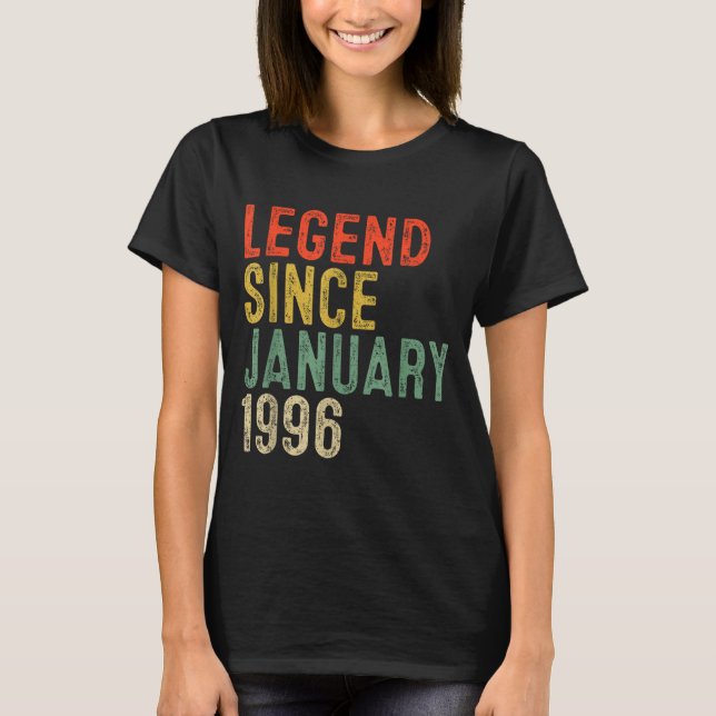 T-shirt Legend Since January 1996 30th Birthday 30 Year Ol (Devant)