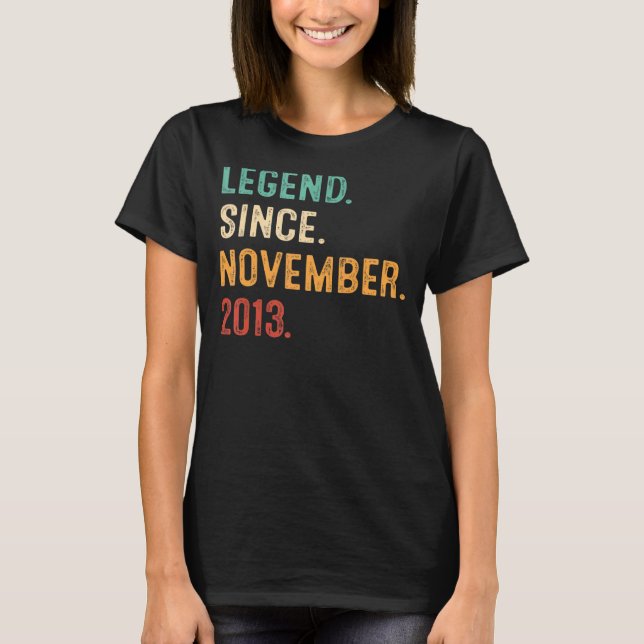 T-shirt Legend Since Novembre 2013 9th Birthday 9 Years O (Devant)
